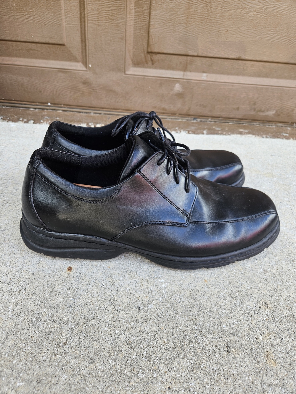 Dunham by New Balance Men's Bryce Oxford Black Dress Shoes Lace-Up Leather Used